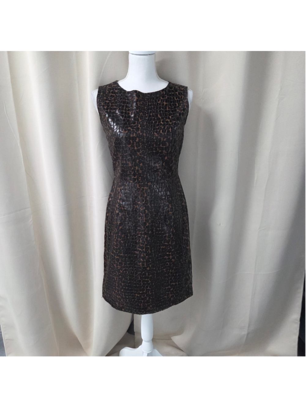 Vintage Selene Sport Animal Textured Brown Dress S Corporate Grunge Mob Wife